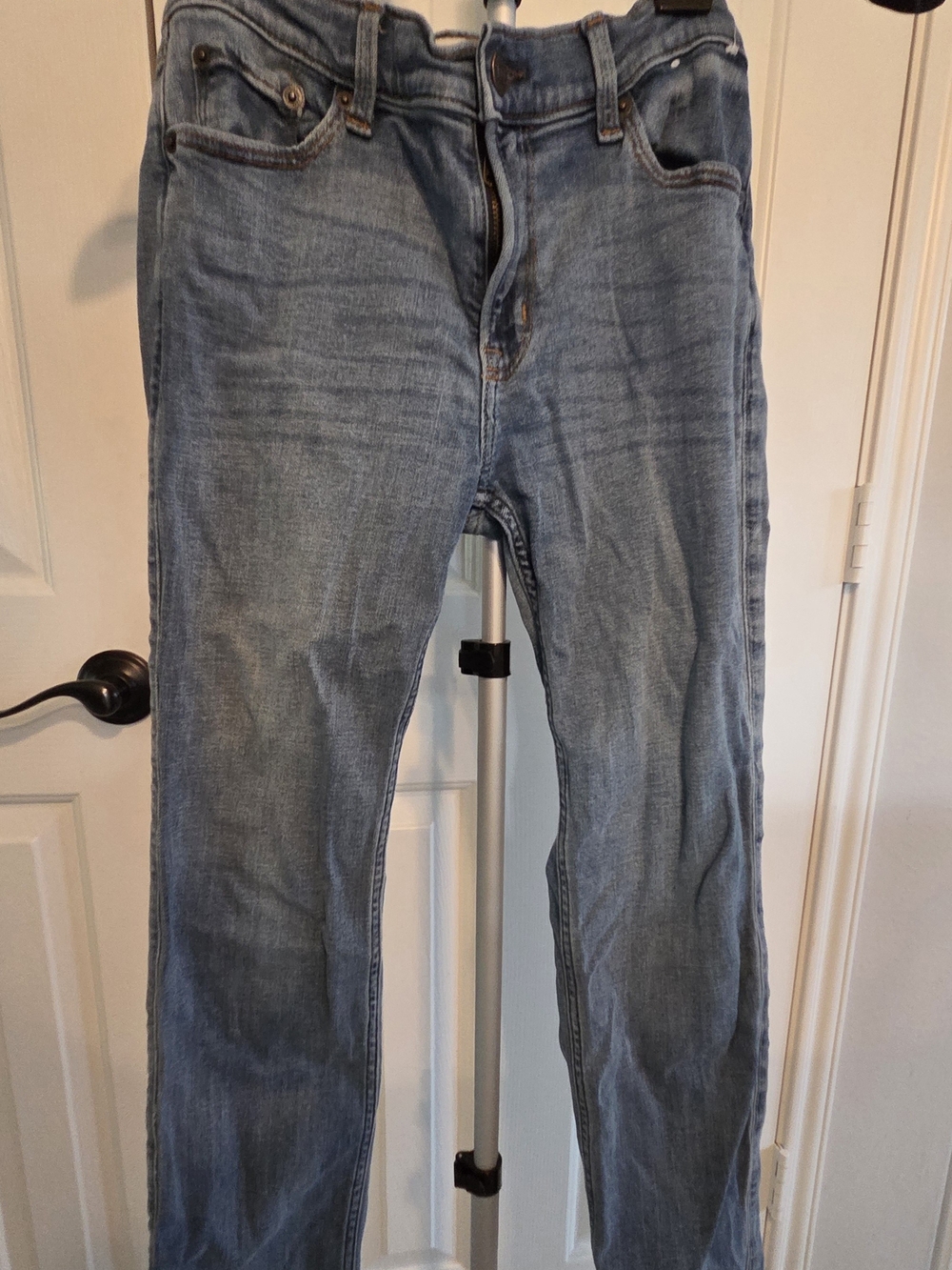 Abercrombie & Fitch Boy's Faded Blue Straight Jeans